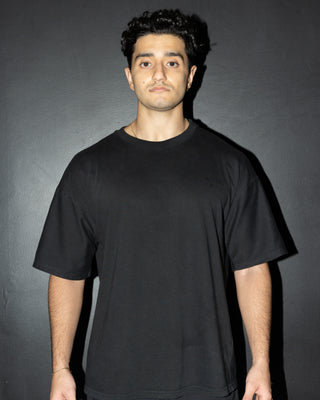 Oversized Box Fit Jet Black T-Shirt