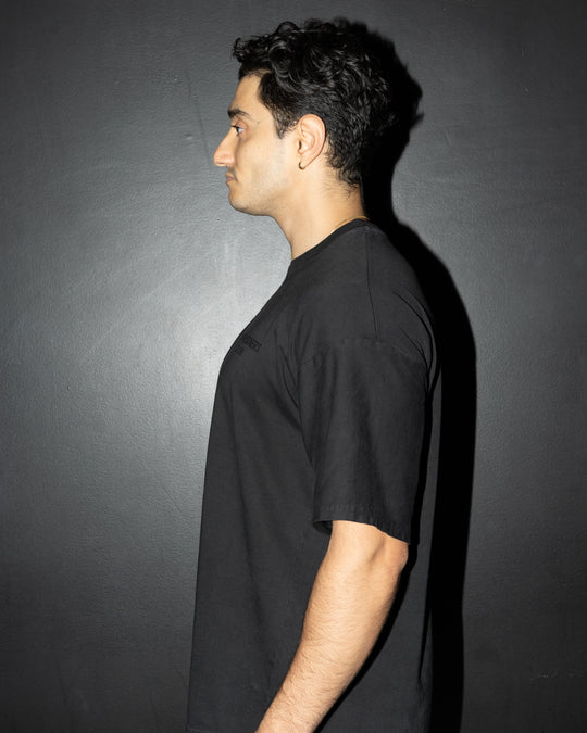 Oversized Box Fit Jet Black T-Shirt