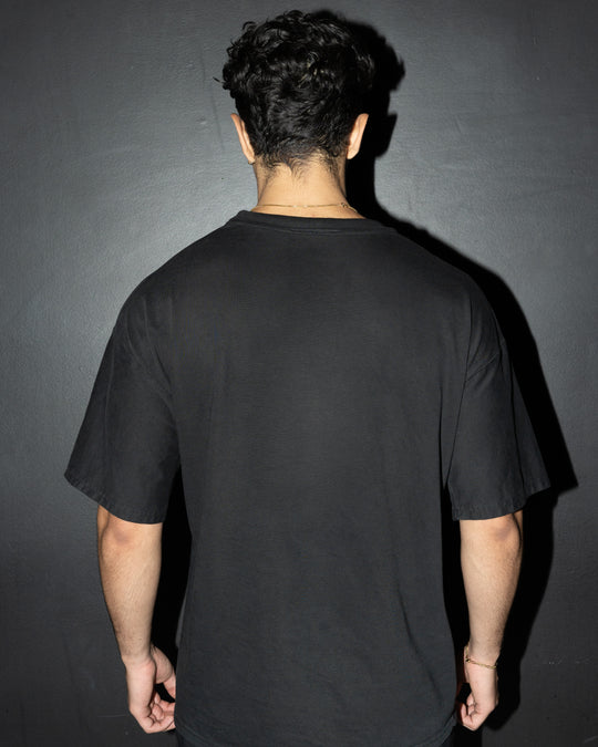 Oversized Box Fit Jet Black T-Shirt