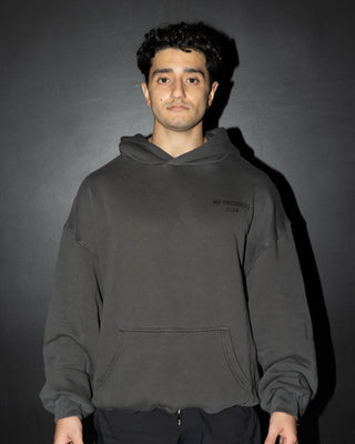 Oversized Box Fit Vintage Black Hoodie