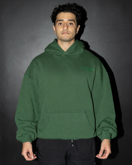 Oversized Box Fit Pine Green Hoodie