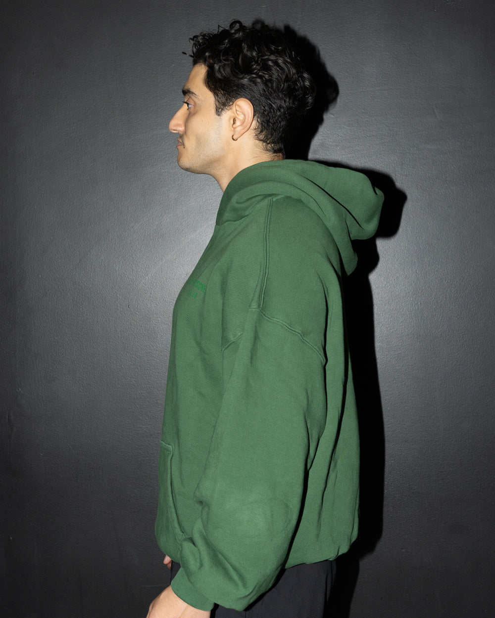 Oversized Box Fit Pine Green Hoodie