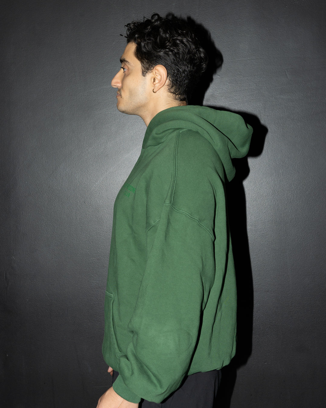 Oversized Box Fit Pine Green Hoodie