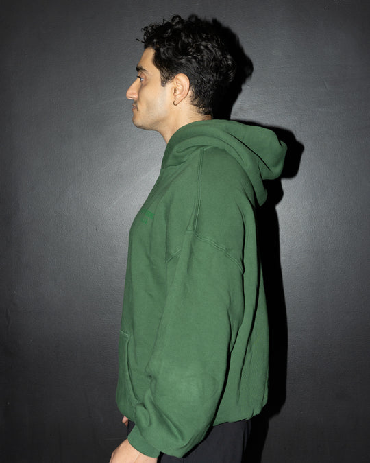 Oversized Box Fit Pine Green Hoodie