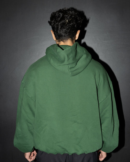 Oversized Box Fit Pine Green Hoodie